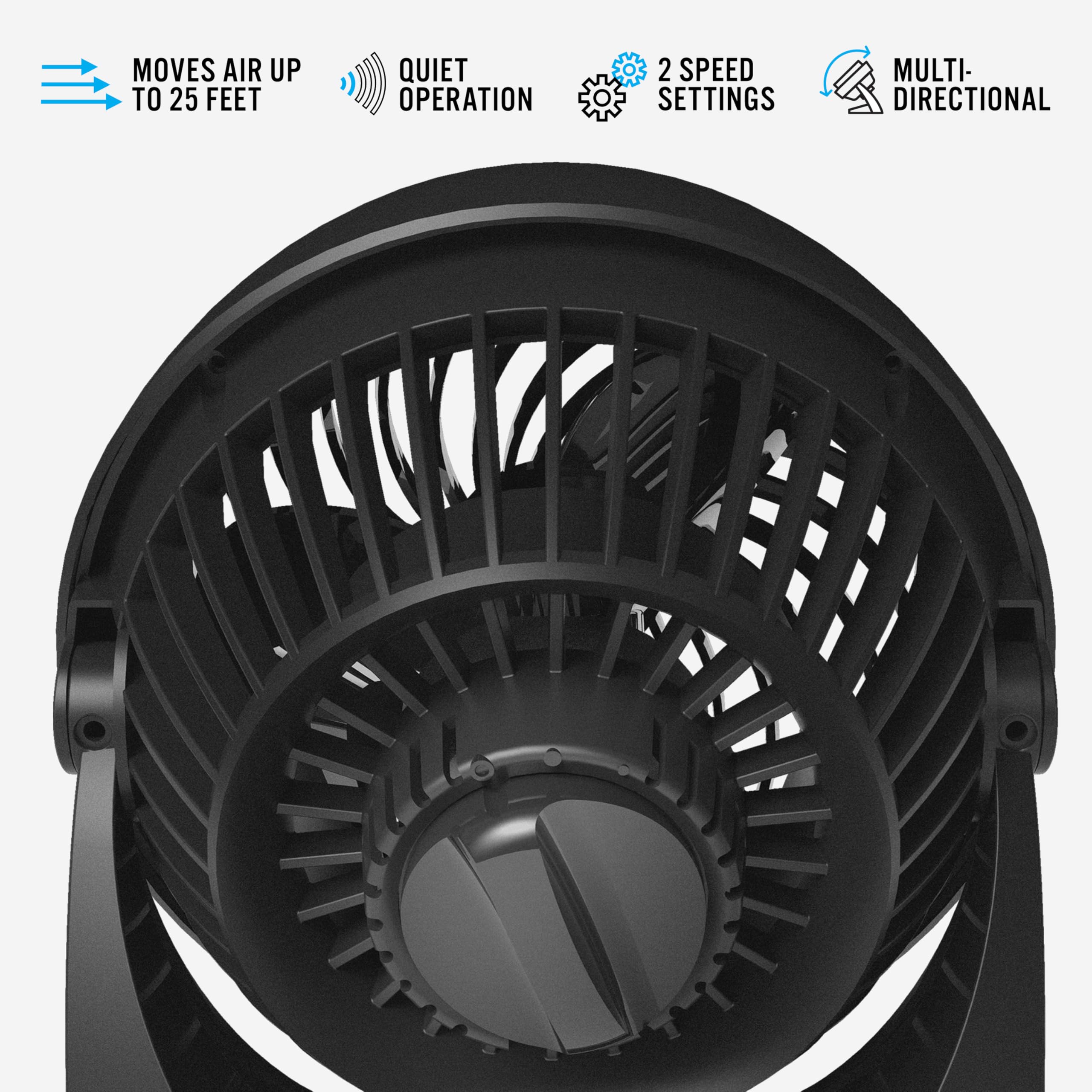 Vornado 133 Small Room Air Circulator Fan, 2 Speeds, Adjustable Head, Table Fan for Desk, Nightstand, Black - Image 3