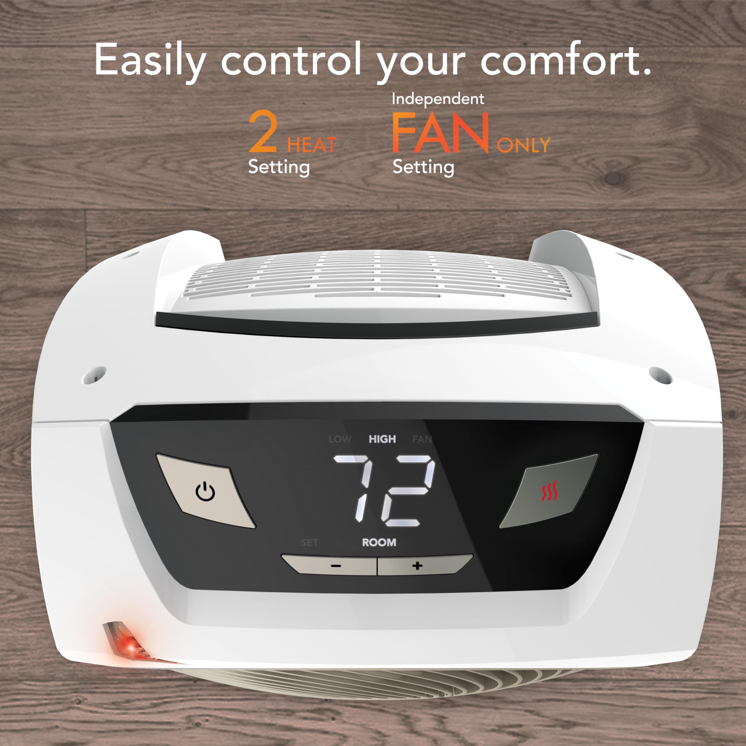 Vornado AVH10 (2025) Space Heater for Home, Fan Only Option, Digital Display with Adjustable Thermostat, Advanced Safety Features, Auto Climate Control, Whole Room Electric Heater for Indoors, White - Image 5