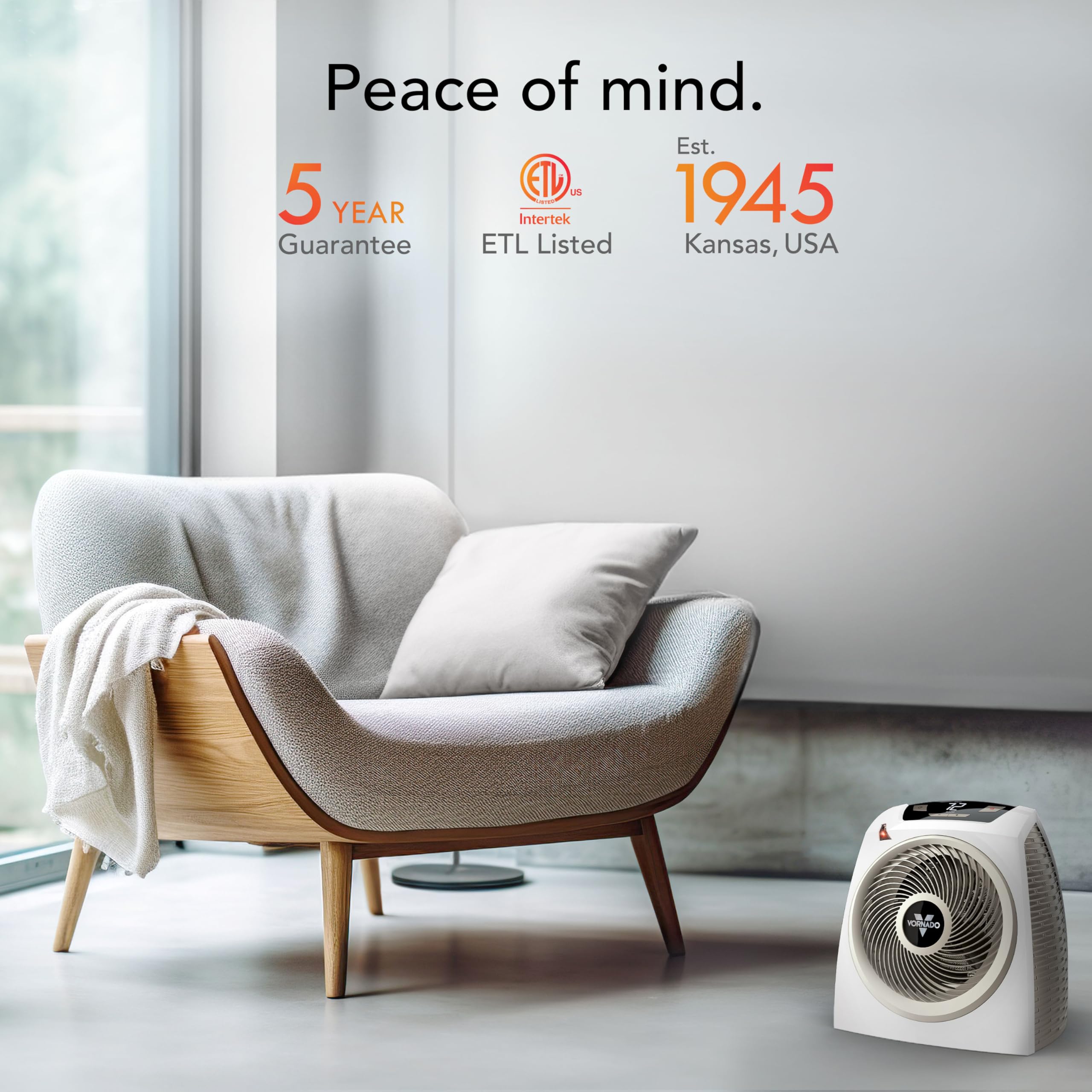 Vornado AVH10 (2025) Space Heater for Home, Fan Only Option, Digital Display with Adjustable Thermostat, Advanced Safety Features, Auto Climate Control, Whole Room Electric Heater for Indoors, White - Image 6