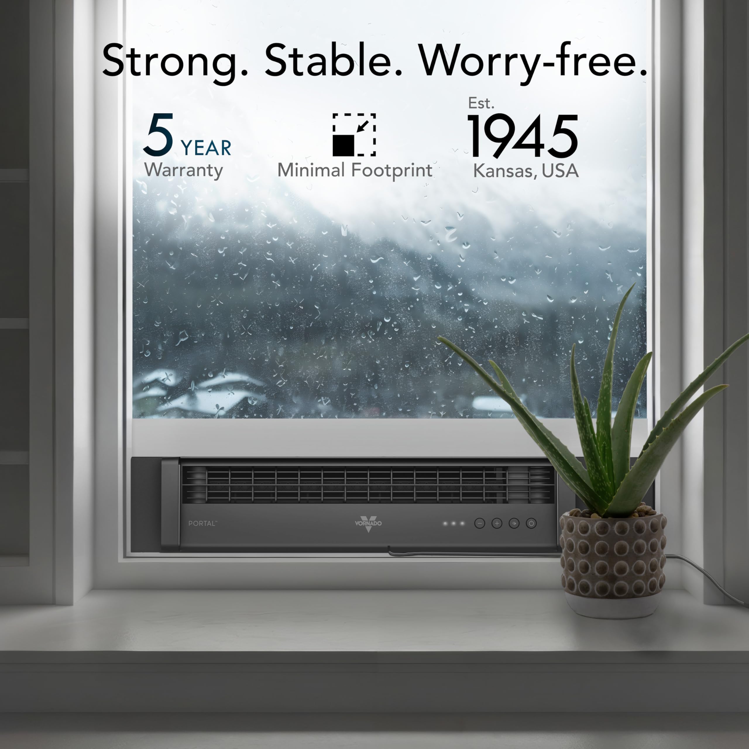 Vornado PORTAL® Window Fan with 3 Speeds, Reversible Exhaust Mode, Weather Resistant, Window Fan For Kitchen, Bedroom, Home, Low Profile, Black - Image 5
