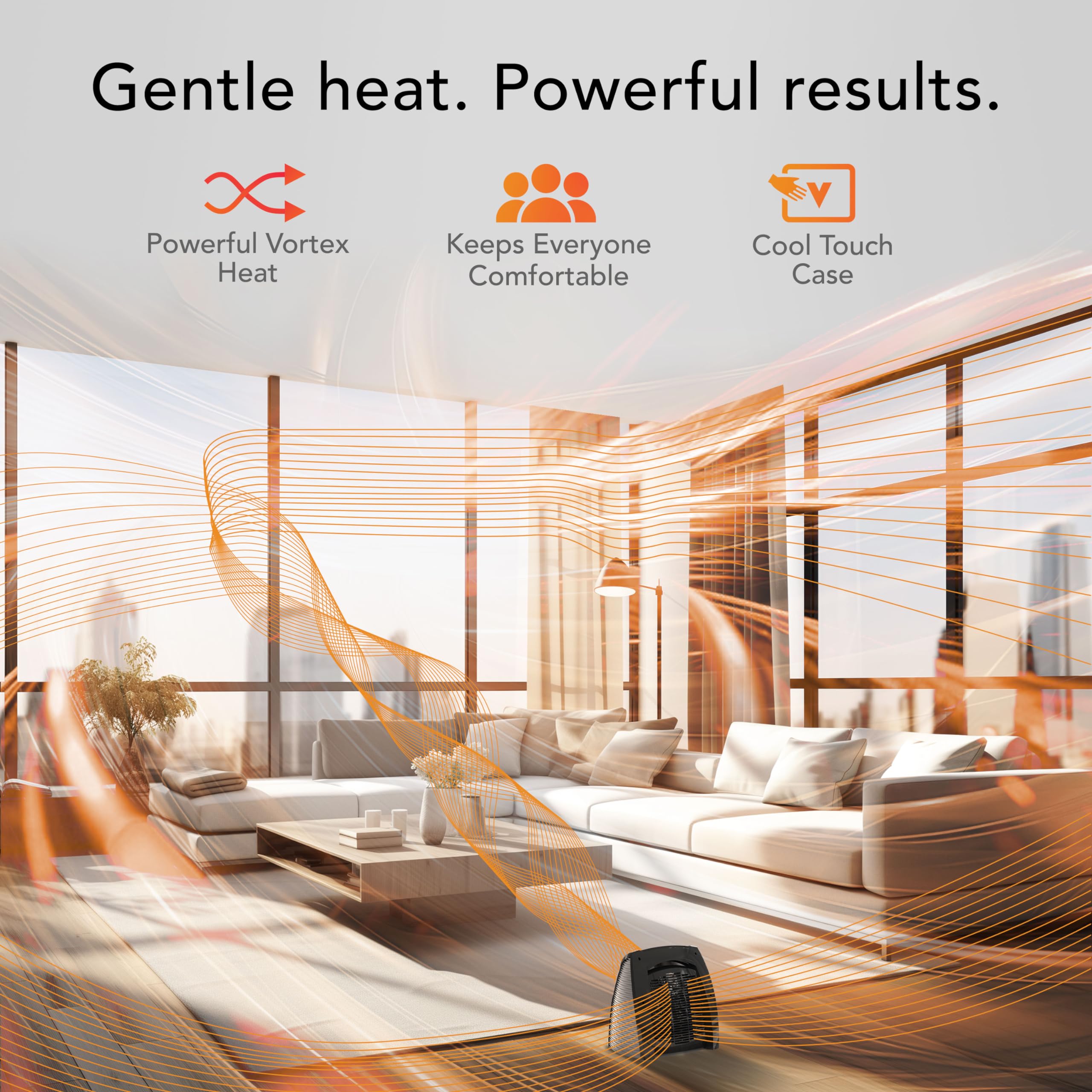 Vornado TAVH10 (2025) Space Heater with Remote for Home, Fan Only Option, Digital Display with Adjustable Thermostat, Advanced Safety Features, Timer, Auto Climate Control, Heater for Bedroom, Black - Image 4