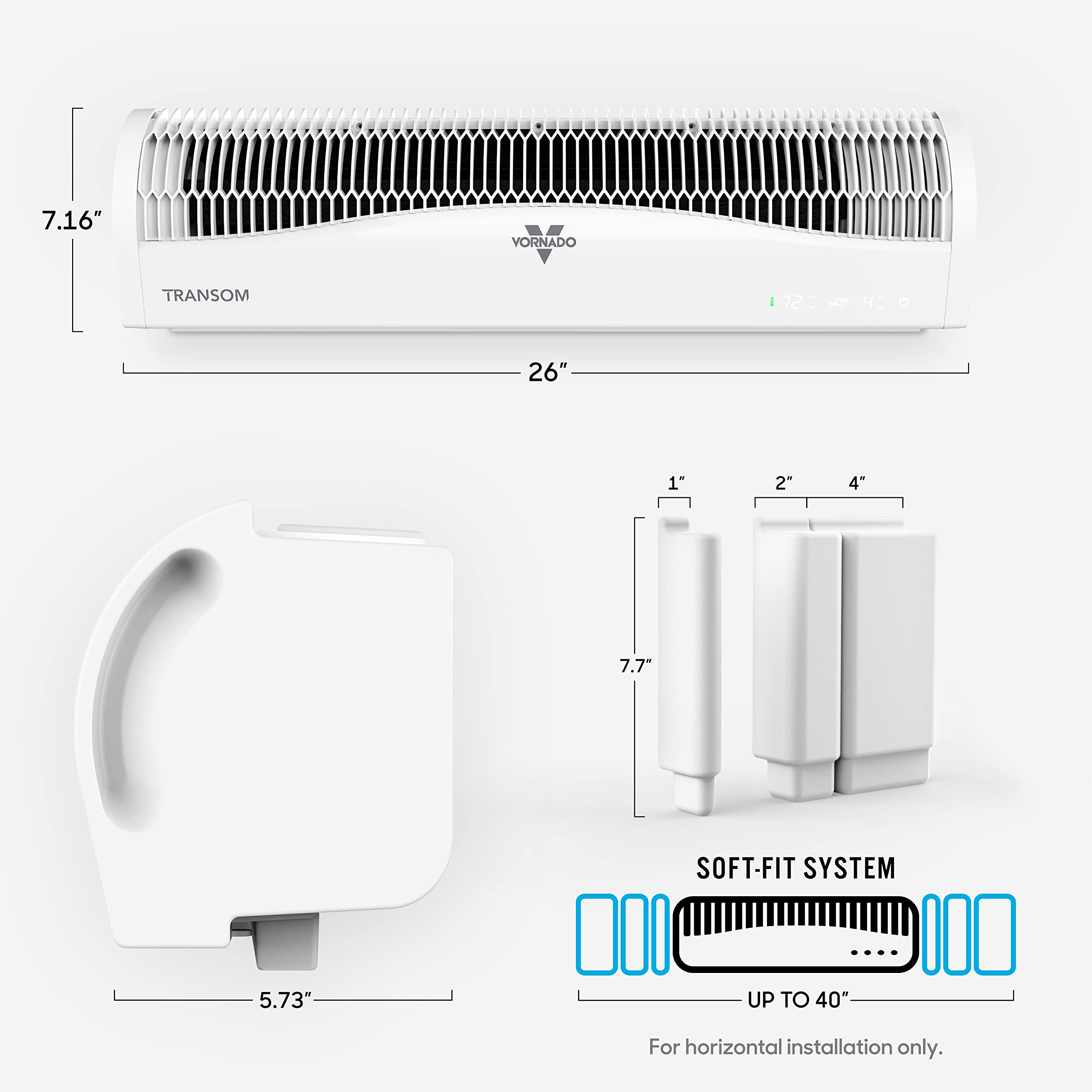 Vornado TRANSOM Window Fan with 4 Speeds, Remote Control, Reversible Exhaust Mode, Weather Resistant Case, Whole Room, Ice White - Image 3
