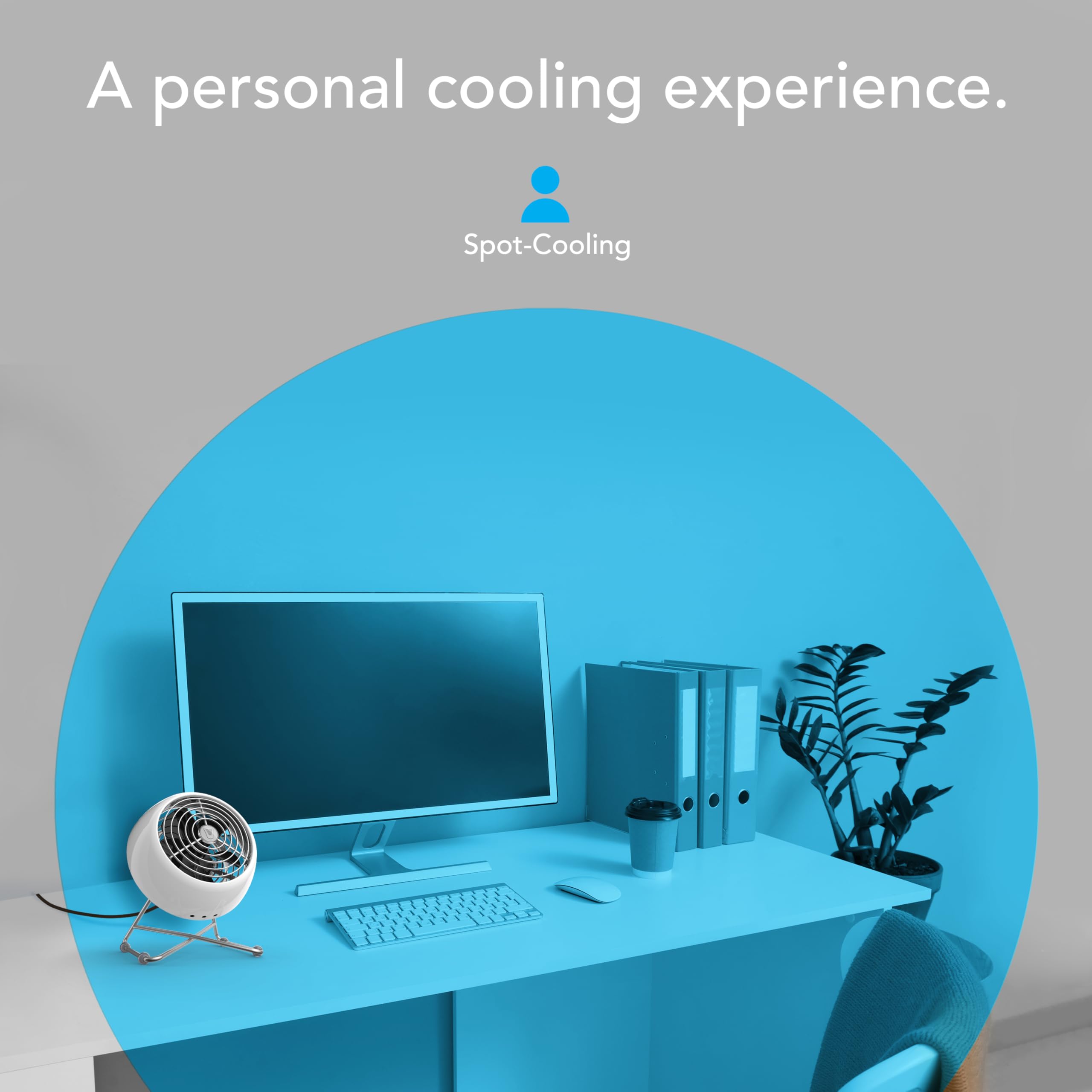 Vornado VFAN™ Mini Modern Personal Desk Fan with 2-Speed Control, Adjustable Tilt, Quiet Metal Air Circulator for Office, Bedroom, Dorm, Compact Desktop Cooling Device, Ice White - Image 4