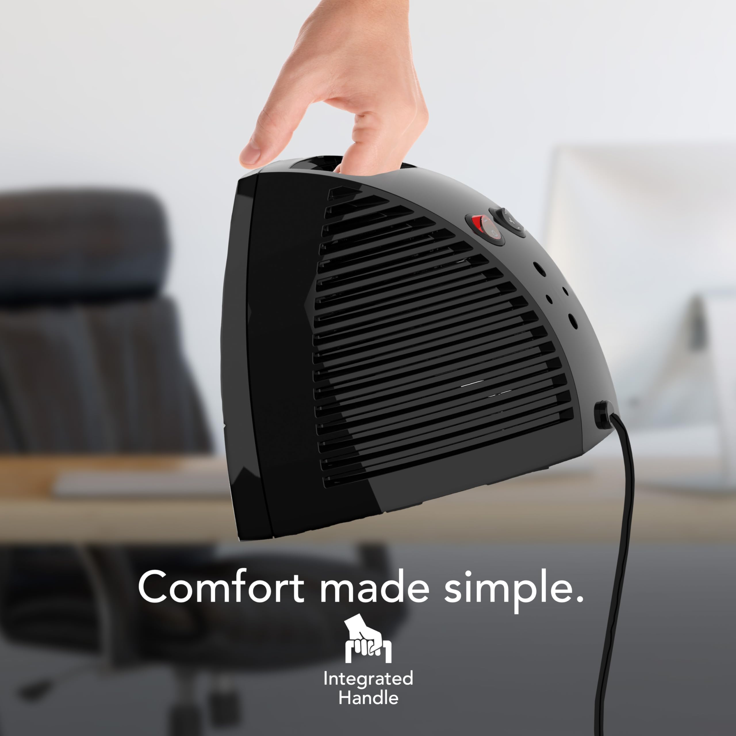 Vornado VH202 (2025) Personal Space Heater, Advanced Safety Features, 2 Heat Settings, Direct Heating, Fan Only Setting, Cool-Touch Exterior, Signature Vortex Heat Circulation, Gentle Heating, Black - Image 5